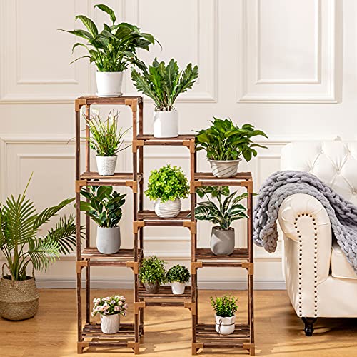 10 Tier Wood Plant Stand