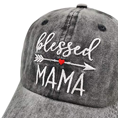 Embroidered Blessed Washed Cotton Baseball Cap for Men/Women