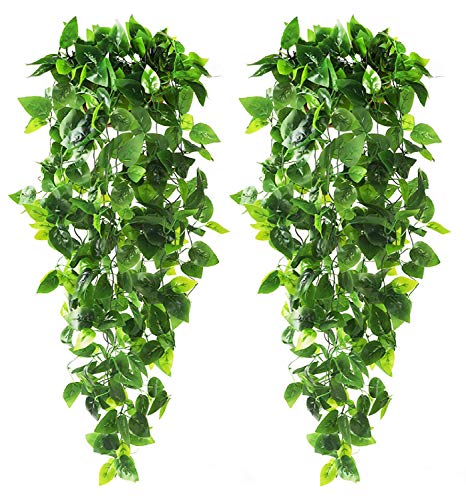 2pcs Artificial Hanging Plants 3.6ft Fake Ivy Vine Fake Ivy Leaves for Wedding Wall House Room Patio