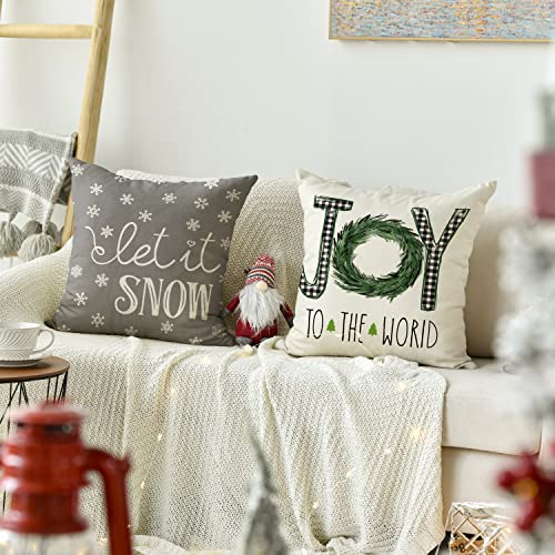 Set of 4 Christmas  Throw Pillow Covers, 18 x 18 Inch