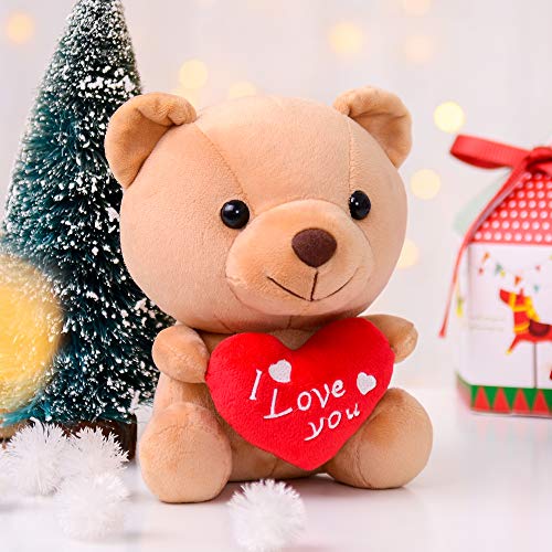 I Love You Stuffed Teddy Bear w/ Heart Plush Toy Gift for Valentine's Day