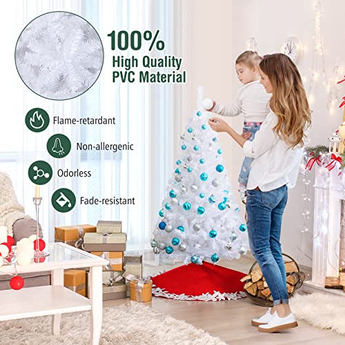 5Ft-Artificial-PVC-Christmas-Tree-W-Stand-Holiday-Season-Indoor-Outdoor-White