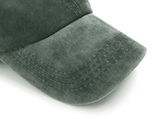 Unisex Baseball Cap Adjustable Washed Dyed Cotton Ball Hat (One Size)