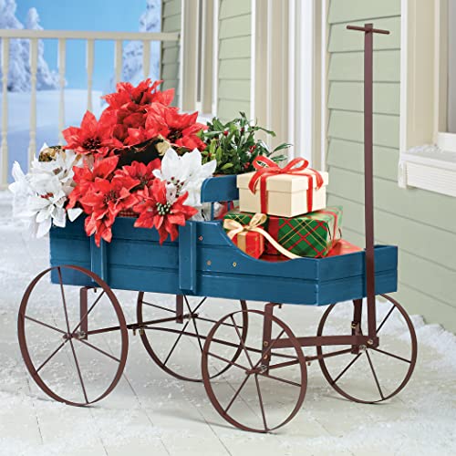 Wagon Decorative Garden Backyard Planter, Red