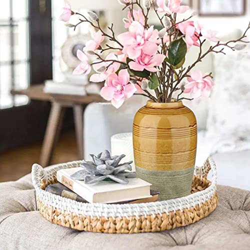 Two-Tone Boho Ceramic Flower Vases