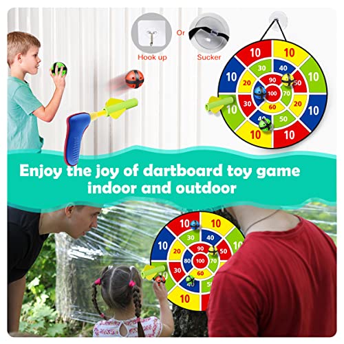 Dart Board for Kids,12 Sticky Balls,1 Toy Gun w/ 2 Dart Bullets Set