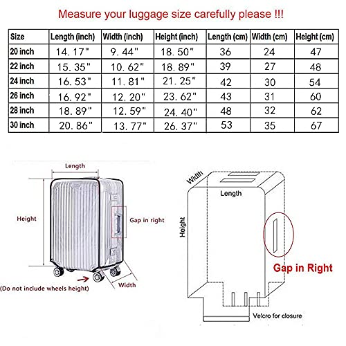 Clear PVC Suitcase Cover Protectors for Wheeled Suitcase
