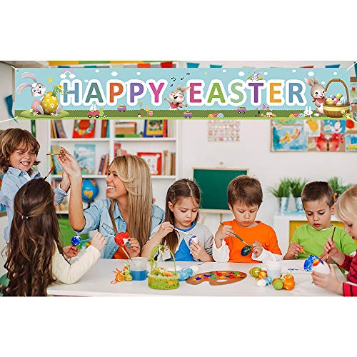 Happy Easter Banners for Home Decor (9.8 x 1.5ft)