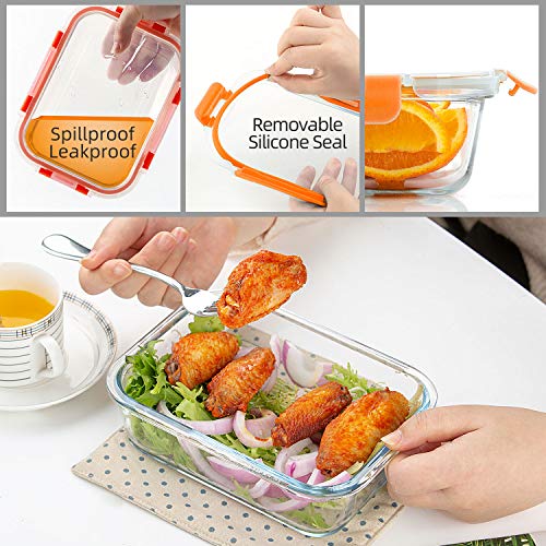 [10-Pack] Glass Food Storage Containers