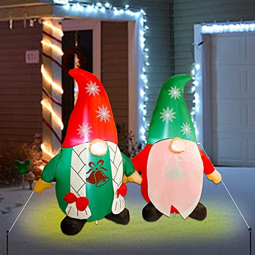 Inflatable Christmas Gnomes Couple w/ LEDs