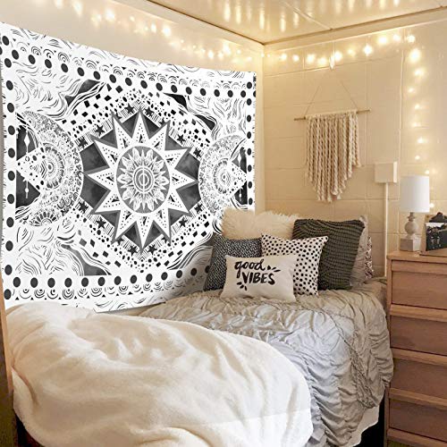 Sun and Moon Tapestry Wall Hanging for Bedroom Living Room Dorm (Orange, 30'' × 40'')