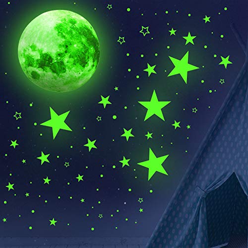 1108 Pcs Glow in The Dark Stars & Moon Wall Decal