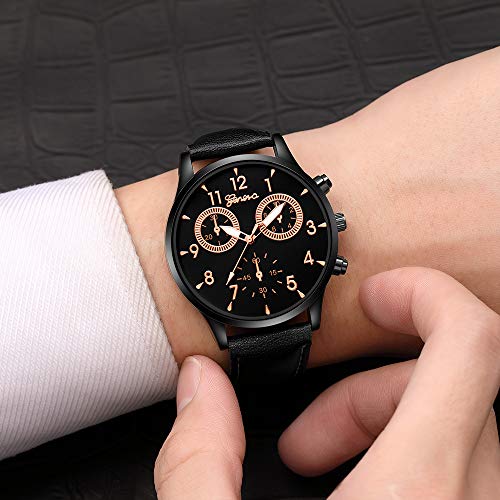 6 Pack Men's Leather Quartz Wrist Watch