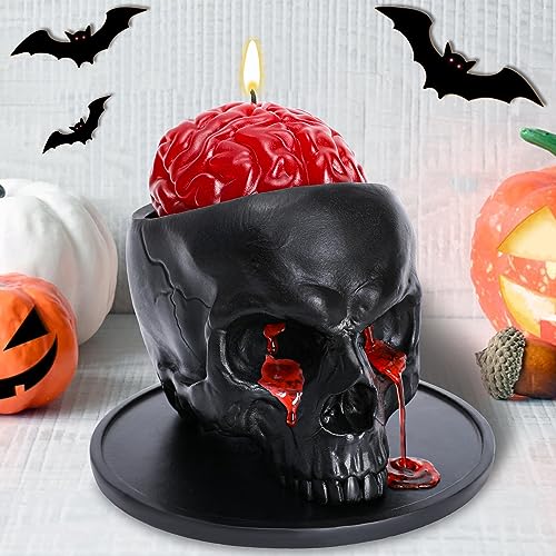 Halloween Candle, Skull Bleeding Candle Gothic Decorations for Home Table Farmhouse