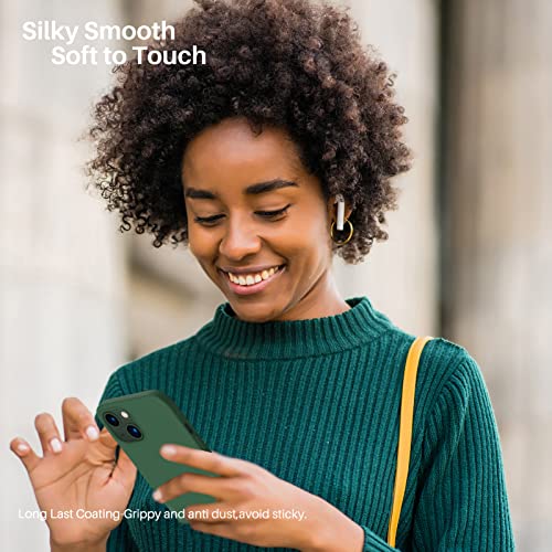 Compatible with iPhone 13 Case 6.1, Slim Liquid Silicone 3 Layers Full Covered Soft Gel Rubber Case Cover