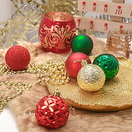 50ct 60mm Traditional Red Green and Gold Christmas Ball Ornaments