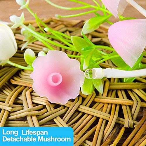 [2 Pack] Plug-in Flower LED Mushroom Night Light Lamp w/ Dusk to Dawn Sensor