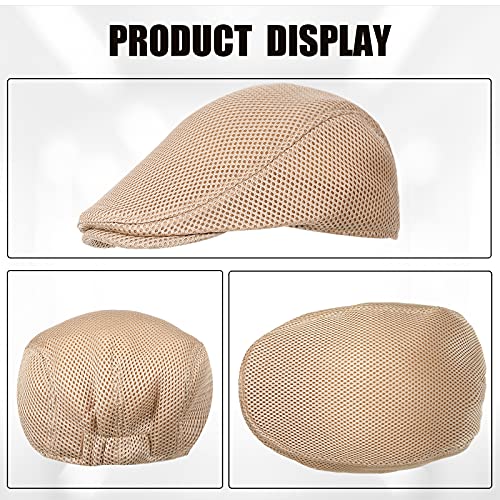 6 Pcs Men's Mesh Flat Cap Breathable Newsboy Hat