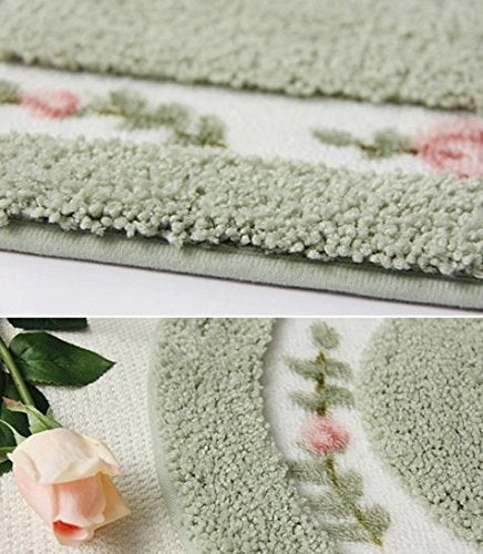 Rose Flower Area Rugs Non Slip Door Mat 17.71x49.21 Inch