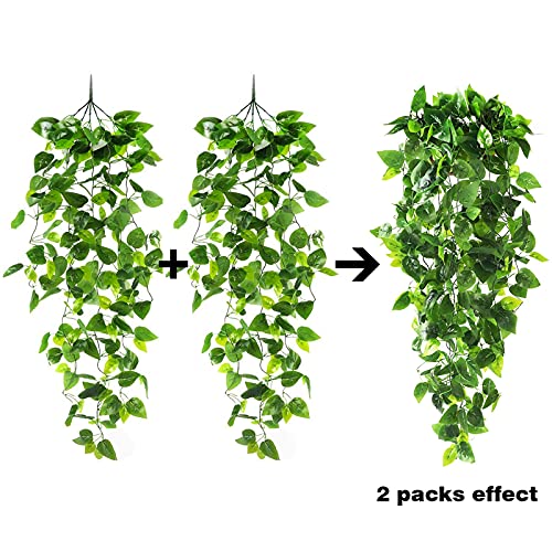 2pcs Artificial Hanging Plants 3.6ft Fake Ivy Vine Fake Ivy Leaves for Wedding Wall House Room Patio