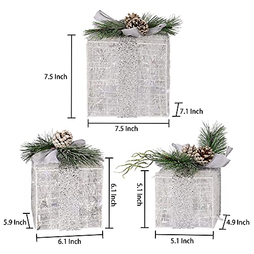 Set of 3 Christmas Lighted Gift Boxes