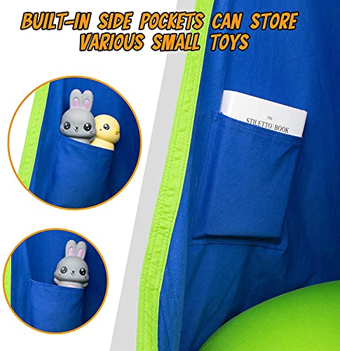 Hanging Hammock Chair with Inflatable Pillow- Max 176 LBs