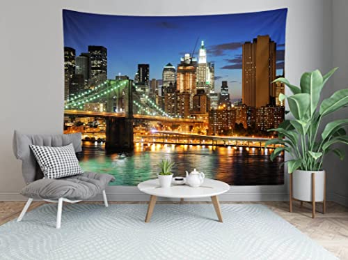 San Francisco City Full Moon Over Urban Metropolis Skyline Tapestry Home Decoration