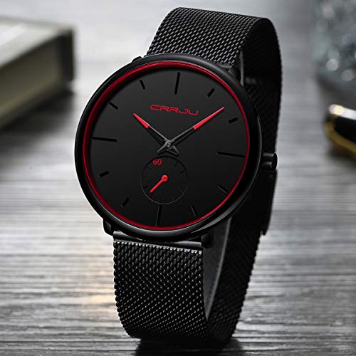 Ultra Thin Wrist Watches for Men Fashion Classic Waterproof Stainless Steel Band