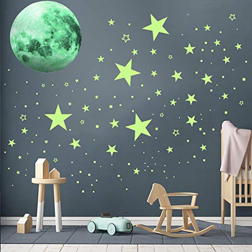 1108 Pcs Glow in The Dark Stars & Moon Wall Decal