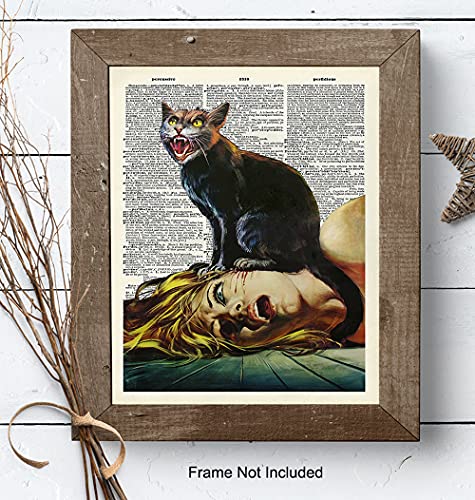 Cat Horror Movie Wall Art Creepy Gothic Goth Scary Movie Poster