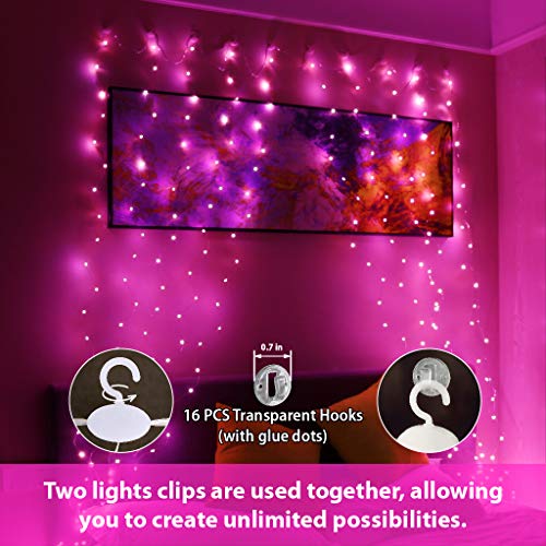 300 LED Fairy Curtain Lights with Remote 8 Modes Timer for Bedroom, 9.8x9.8Ft USB Plug in Adapter