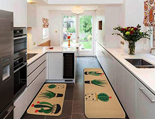 Kitchen Mats Set of 2 Non-Slip Washable