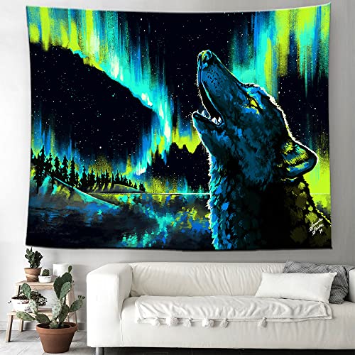 All-seeing eye fluorescent tapestry, omniscient eye, aurora color timberwolf blacklight tapestry,