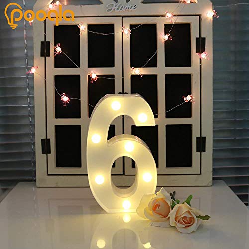 Decorative Led Light Up Numbers -White Plastic Marquee Numbers Battery Operated