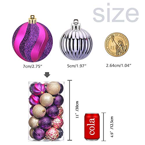 31pcs 2.75in & 1.97in Shatterproof  Balls for  Christmas Decoration