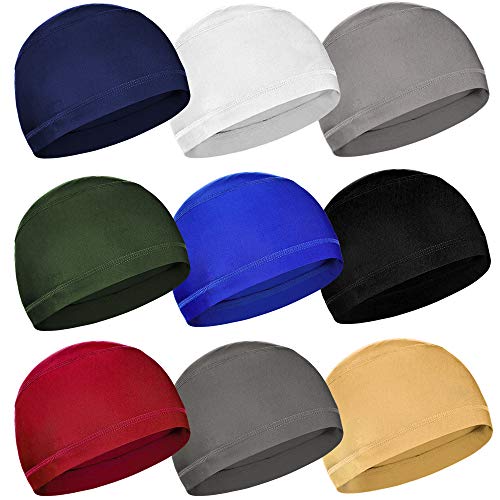 9 Packs Helmet Liner Skull Caps Sweat Wicking for Men & Women