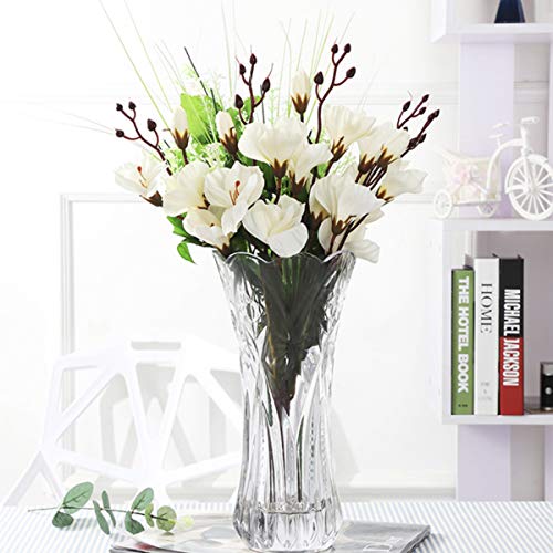 Large Flower Vase Tulips Pattern Glass Thickening for Home Decoration