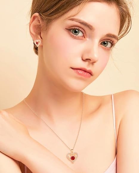 Forever Love Heart Necklaces for Women Mother's Day Gifts Sterling