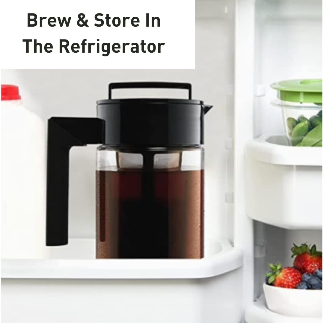 Patented Deluxe Cold Brew Iced Coffee Maker, 1 Quart, Black