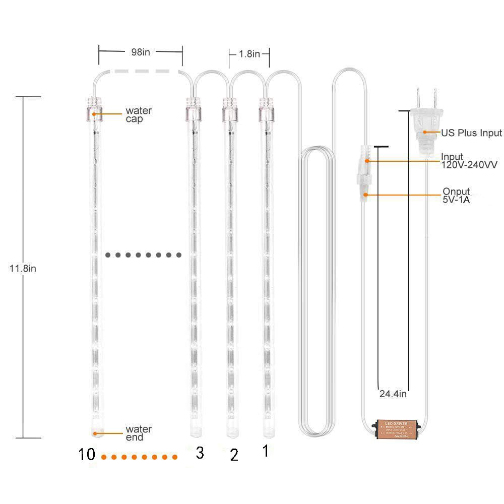 Meteor Shower Rain Christmas Lights