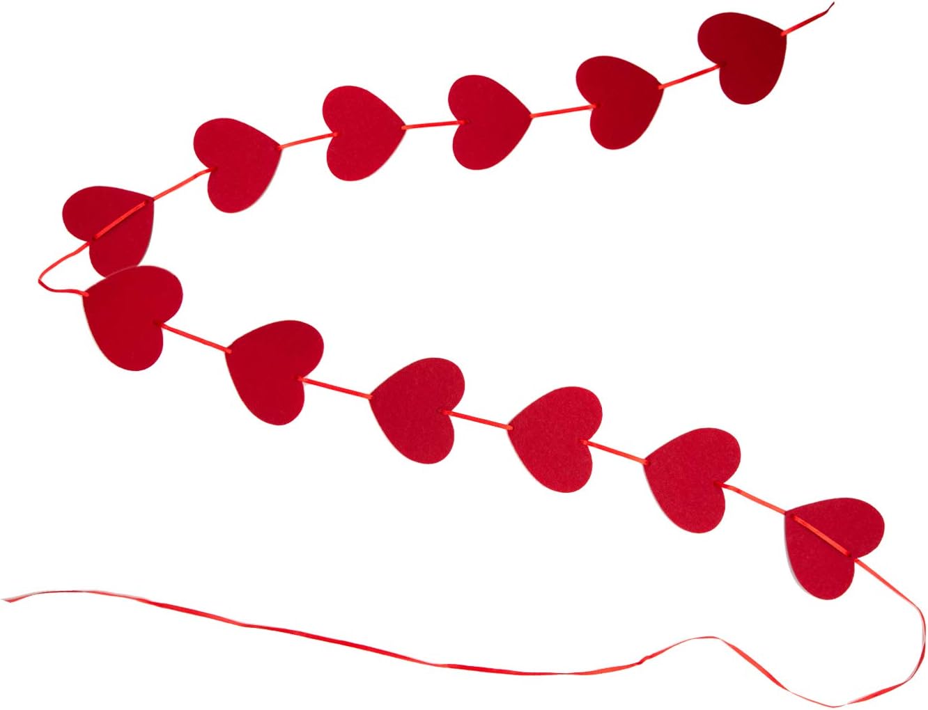 Valentines Day Decorations - 80 PCS Red Felt Garland Hanging String