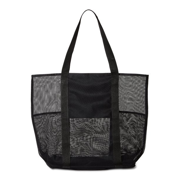 Women's Mesh Beach Tote Bag, 2-Pack Tropic Orange Spirit / Black