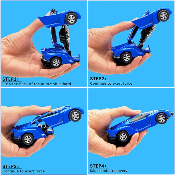 Transforming Toys Cars, Robot Cars Toys for Kids Boys Girls Blue