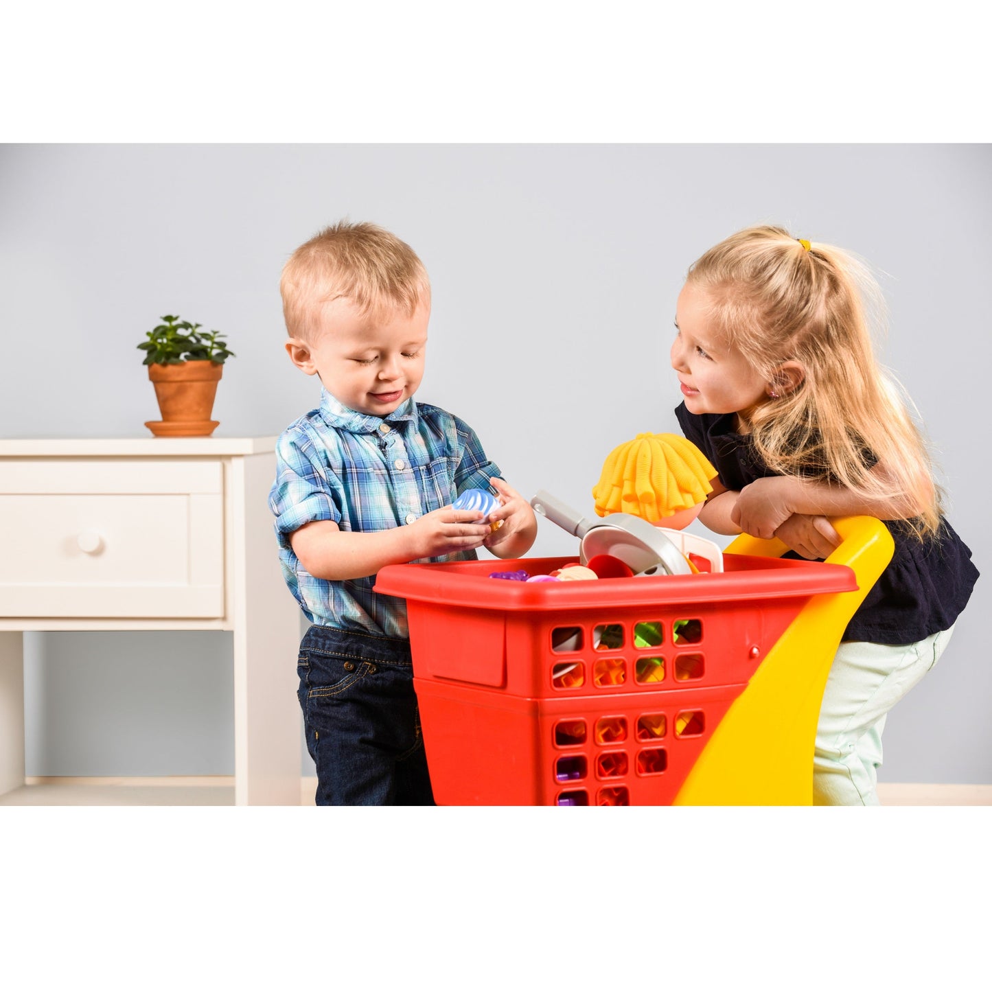 Toy Shopping Cart w/ Folding Seat