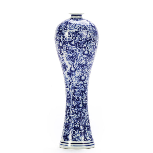 13"  Porcelain Ceramic Vase Blue & White