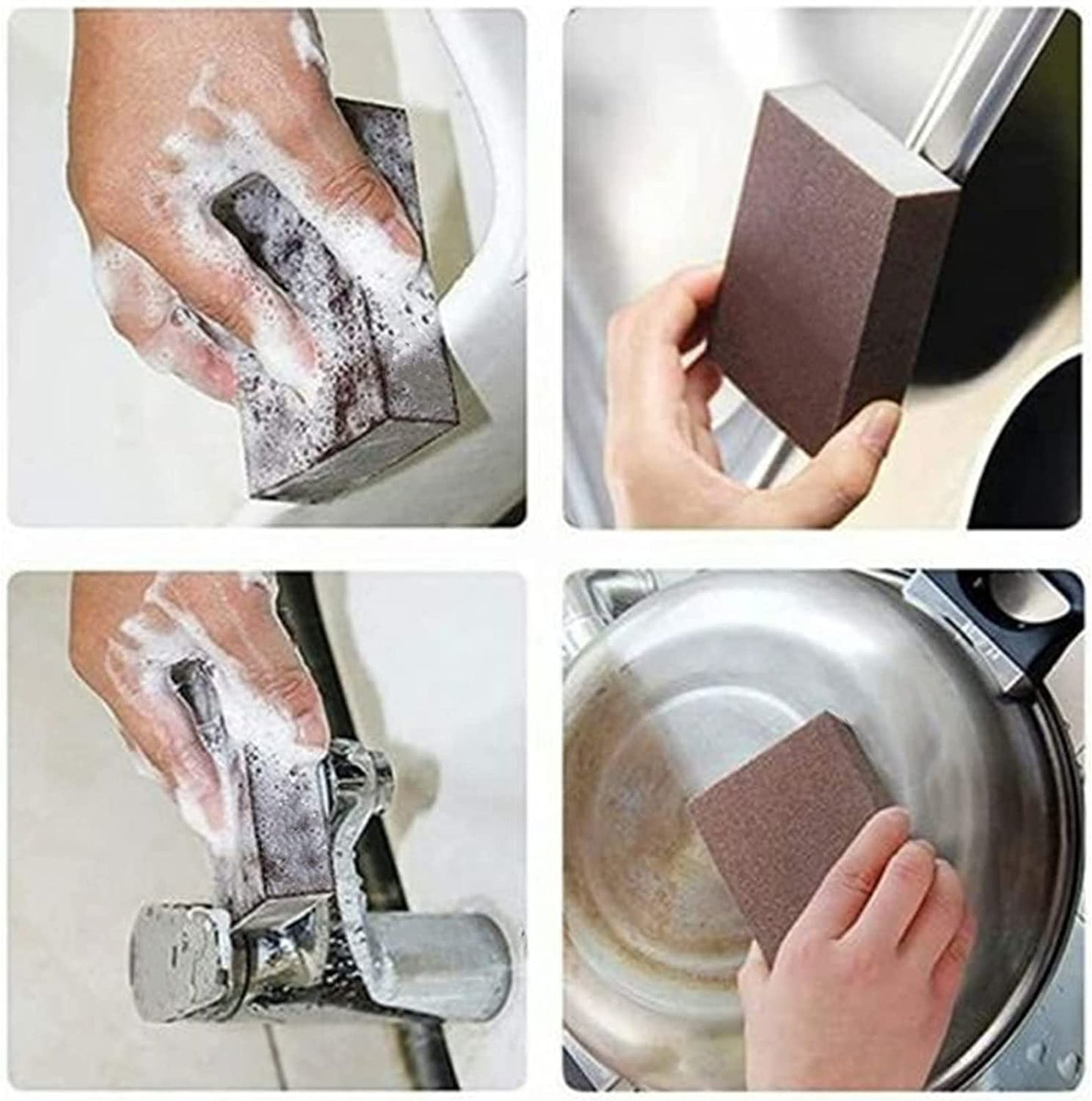 Nano Carborundum Sponge 6pcs, Kitchen Nano Emery Magic Clean Rub Pot, Metal