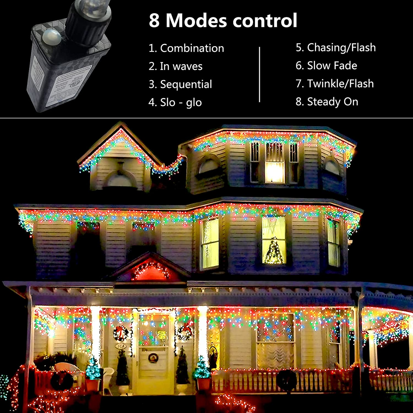 400 LED 32.8 FT 8 Modes 75 Drops Fairy String Curtain Lights for Christmas Decor