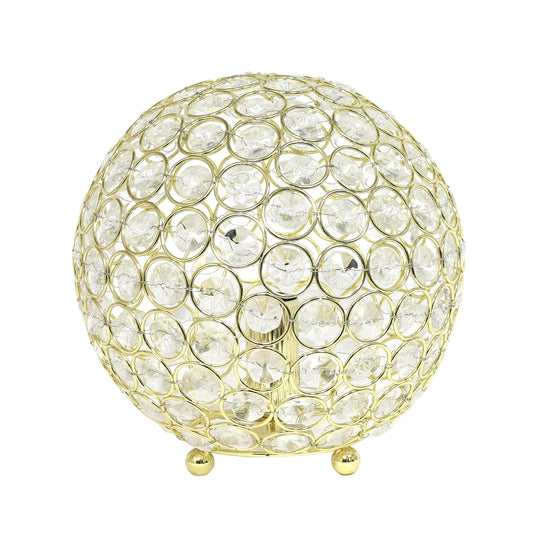 Elegant Designs Elipse 8 Inch Crystal Ball Sequin Table Lamp