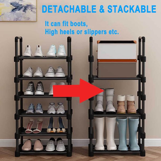 20-24  Pairs Shoes Storage Organizer Metal Stackable & Removable Multifunctional Show Rack for Entryway,Closet and Bedroom