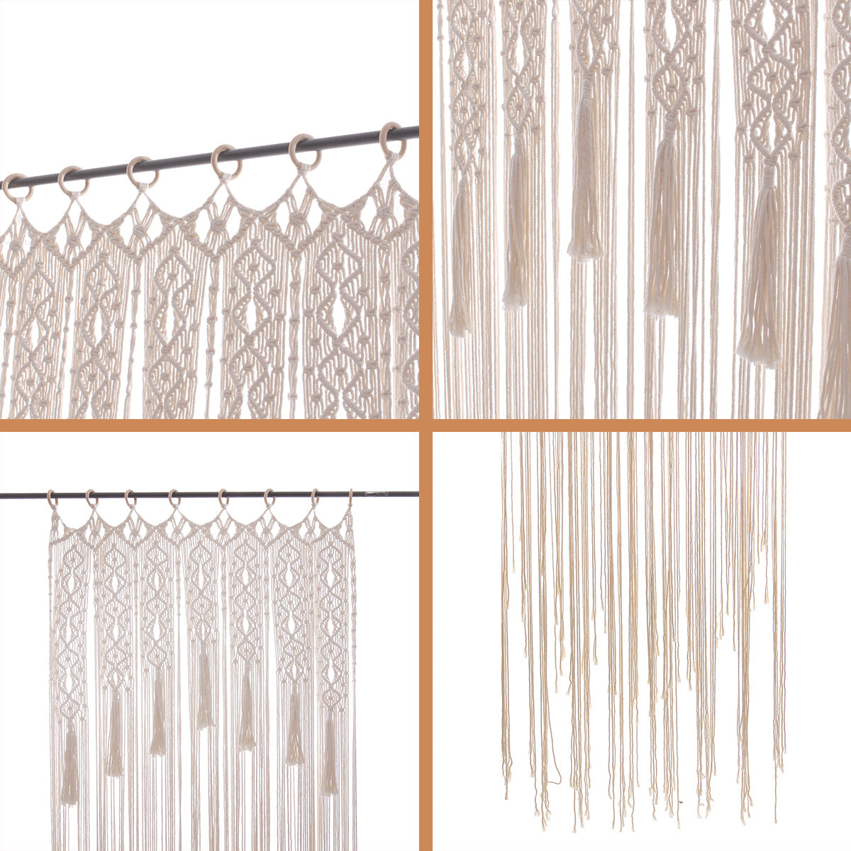 33.5"x78.7"Bohemian Macrame Curtain